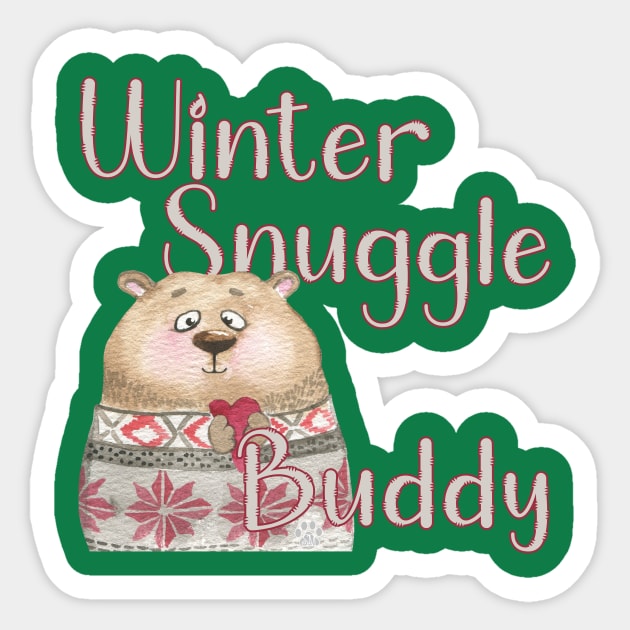 Winter Snuggle Buddy Sticker by Mama_Baloos_Place